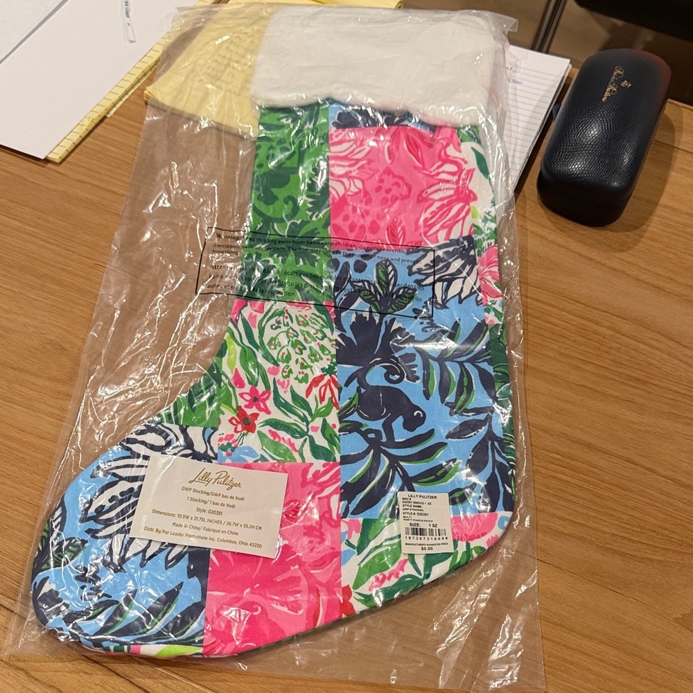 Lilly Pulitzer Colorful Patchwork Stocking nwt